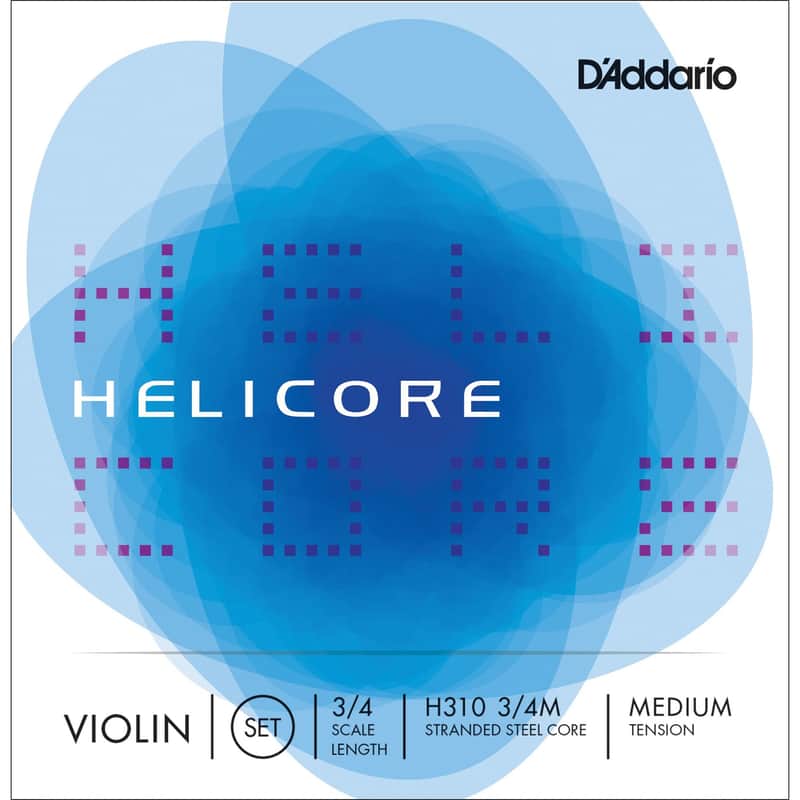 D'Addario H310 3/4M-B10 Helicore 3/4 Violin Strings - Medium (10) image 1