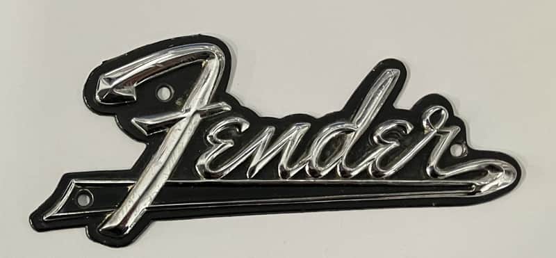 Fender- Blackface amp logo, metal, VINTAGE image 1