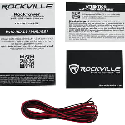 (2) Rockville Rocktower 64B Wood Home Audio Tower Speakers+Bluetooth/Wifi Amp image 12