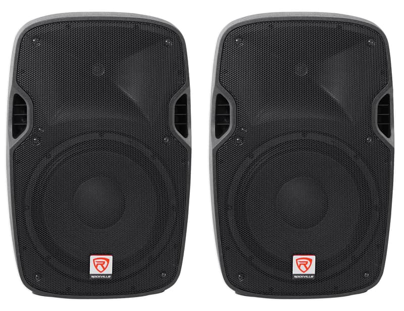 (2) Rockville SPGN128 12" Passive 2400 Watt DJ PA Speakers ABS Cabinets 8-Ohm image 1