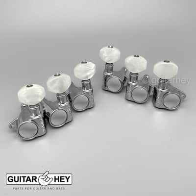 NEW Grover Rotomatic 3x3 Tuners w/ PEARLOID Keys Fits Gibson® 102CK  - CHROME