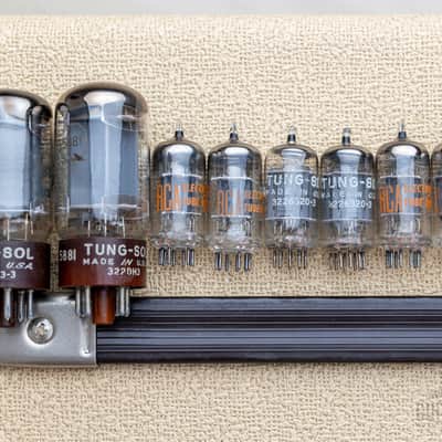 1963 Fender Bandmaster Vintage Pre-CBS Tube Amp Blonde w/ 2x12 Cab, Oxford 12L6 image 22