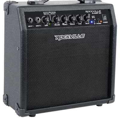 Rockville G-AMP 20W Guitar Amplifier Combo with Bluetooth, Delay, Dual Guitar Inputs, Clean/Overdrive, EQ Controls, Portable for Practice and Small Gigs image 1