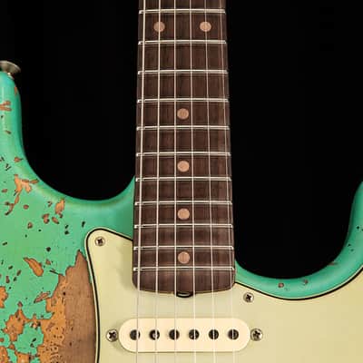 Fender Custom Shop 1960 Dual Mag II Stratocaster Super Heavy Relic Aged Seafoam Green LTD image 9