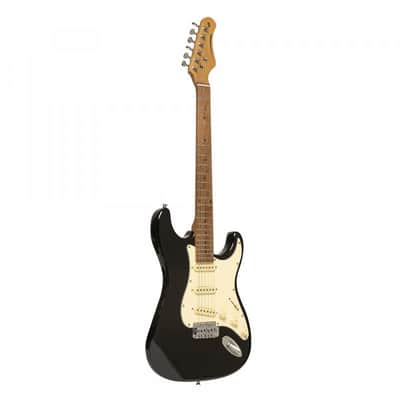 Stagg SES-55 BLK Series 55 Solid Paulownia Body Tempered Maple Neck 6-String Electric Guitar image 3