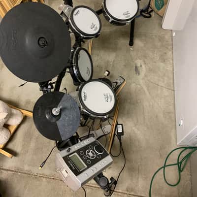 Roland TD-9 Module and Drum Set Around 2005 Black, Silver, White