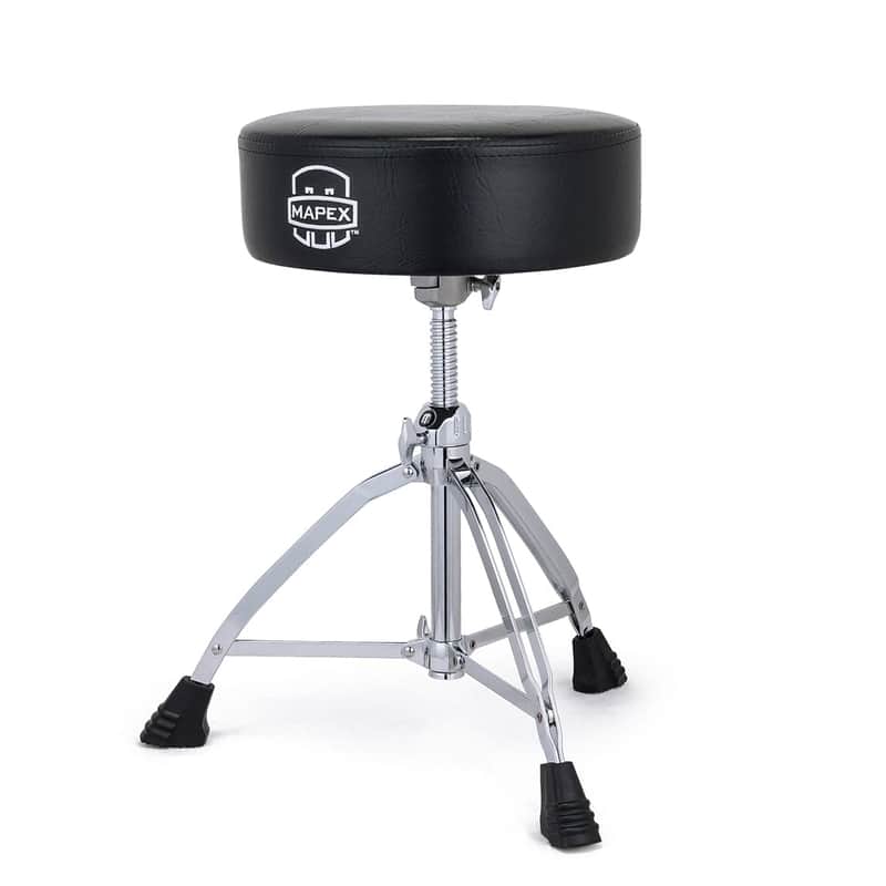 Mapex T850 Throne Double Braced 3-Leg Black Leather Round Top image 1