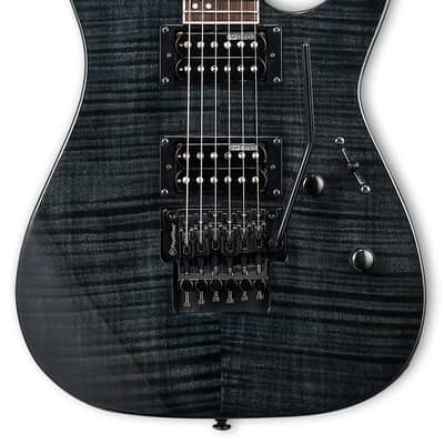 ESP LTD M-200 Flame Maple Trans Black Guitar Floyd Rose locking tremolo image 1