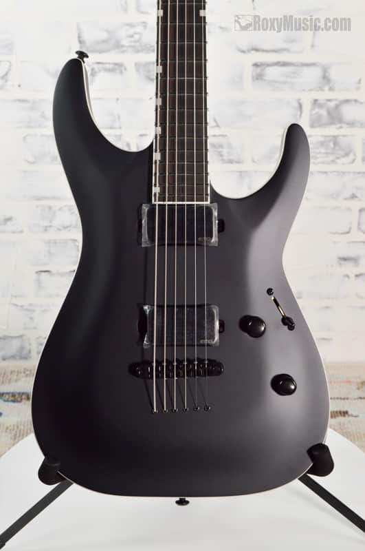 ESP LTD MH-1000 Baritone Electric Guitar - Black Satin image 1
