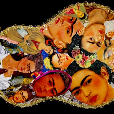 Art Guitar "FRIDA KAHLO" by the Artiste El Daga  Collage NFT Opportunity. Non Fungible Token Bitcoin image 18