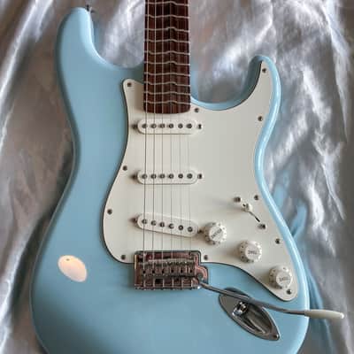 True Temperament Fender Stratocaster Sonic Blue & Gold Custom Guitar image 1