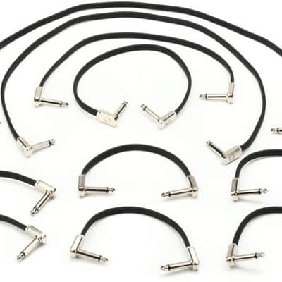 Ernie Ball P06224 Flat Ribbon Pedalboard Patch Cable - Right Angle to Right Angle - Multi Pack Black image 2