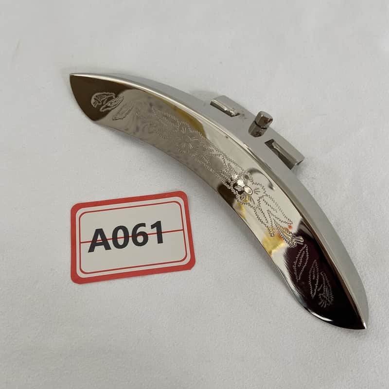 Nickel Engraved Banjo Arm Rest Holder image 1