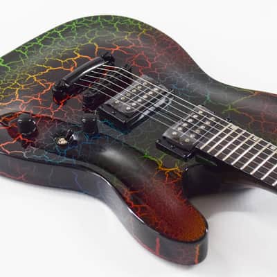 ESP LTD Eclipse '87 NT Electric Guitar - Rainbow Crackle image 4