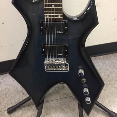 BC Rich Warlock Platinum Series Blue / Black with Widow Head Stock image 3