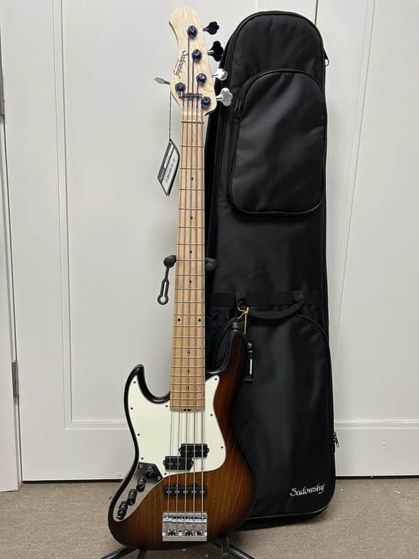 Sadowsky MetroLine 21-Fret Vintage P/J Bass 5 String Left Handed - Almond Sunburst Transparent Satin image 1