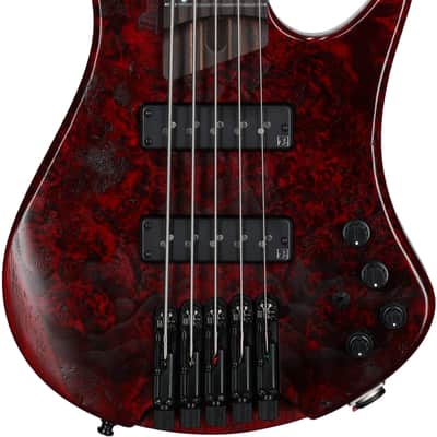 Ibanez EHB1505 Bass Guitar, 5-String (with Gig Bag), Stained Wine Red image 5