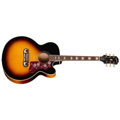 Epiphone J-200 Studio EC Acoustic-Electric Guitar w/ Gig Bag - Vintage Sunburst image 3