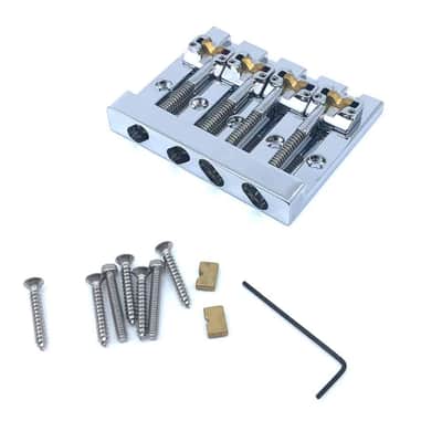 Hipshot 5K400 Kickass™ 4 String Bass Bridge - Chrome---chrome image 2