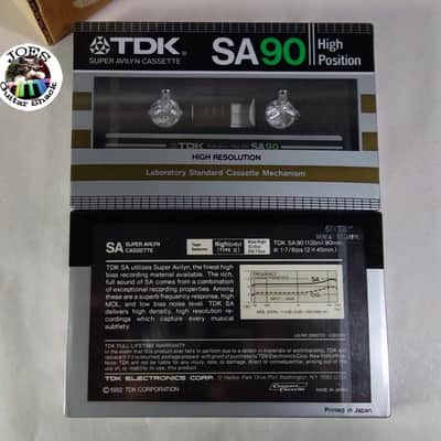 1982 TDK SA-90 Gold / Silver Type II CRO2 High Position Box of 10 Cassette Tapes 90 Mins New Sealed NOS Made in Japan! image 2