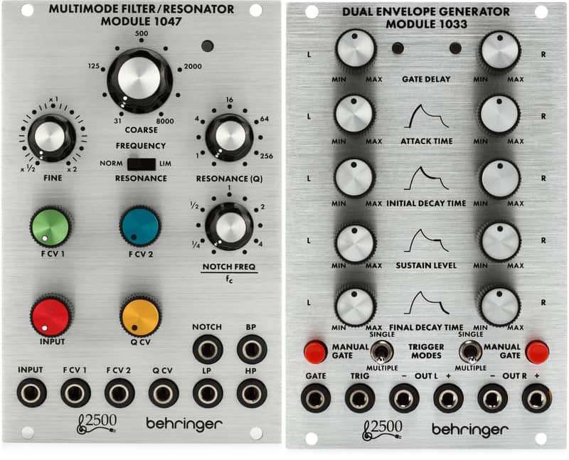 Behringer 1047 Multimode Filter/Resonator Eurorack Module Bundle with Behringer 1033 Dual Envelope Generator Eurorack Module image 1