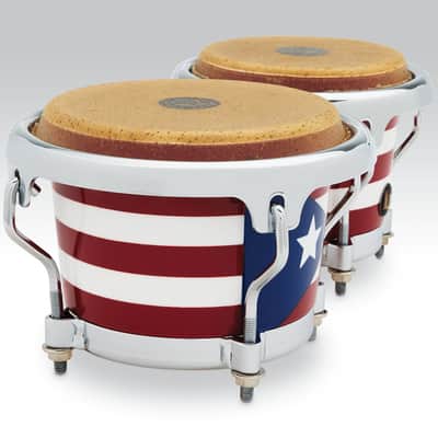 Latin Percussion LP 3 1/2 - 4 1/2" Mini Bongo Oak Puerto Rican Flag (LPM199-PR) image 6