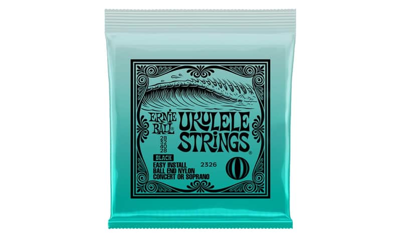 Ukulele Strings Black Nylon Full Set w/ Ball End for Concert & Soprano Ukes, Factory Fresh Pack, Easy Install image 1