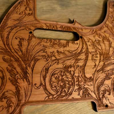 Handcrafted Cherrywood Pickguard for Fender Telecaster – Laser-Engraved Unique Design image 5