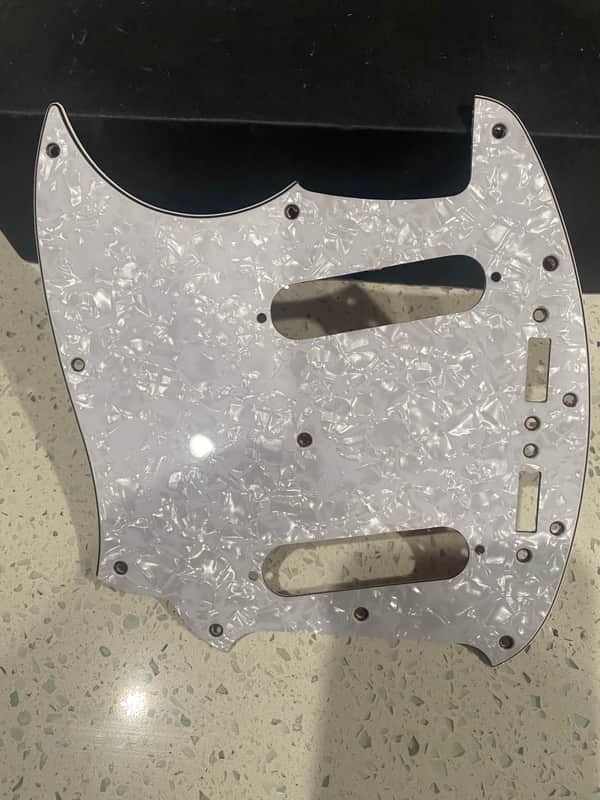 Fender Left Handed Kurt Cobain Mustang White Pearl Pickguard - White Pearl image 1