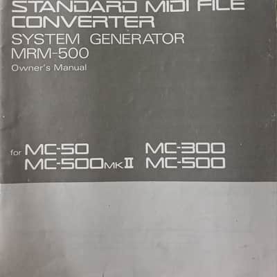 Owner's Manual for Roland Standard MIDI File Converter System Generator MRM-500MRM-500 1990 image 1
