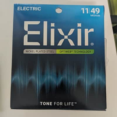 Elixir 19102 Optiweb Nickel Plated Steel Electric Guitar Strings - Medium (11-49) 2010s - Standard image 1