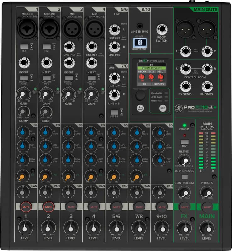 Mackie ProFX10V3+ 10-Channel Analog Mixer with Bluetooth image 1