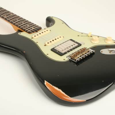 Fender Custom Shop 1959 Stratocaster HSS Relic 3A Rosewood Fingerboard Aged Black CZ590355 image 10
