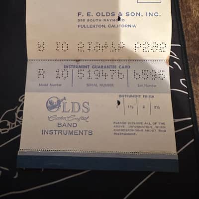 1965 F.E. Olds and Sons Fullerton CA R-10 Recording Trumpet with Original Case image 8