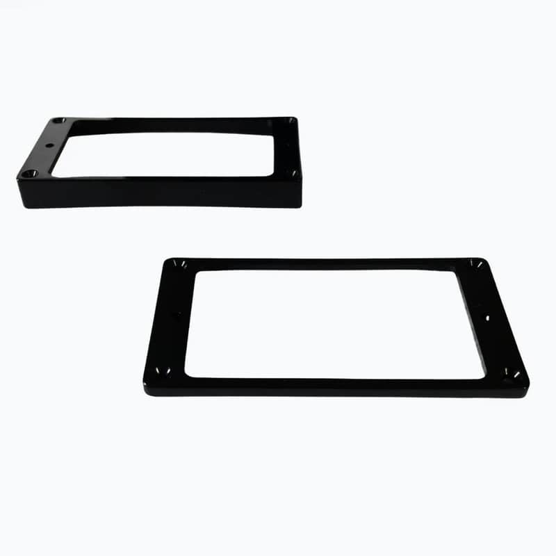 Allparts PC-0733 Curved Neck and Bridge Humbucking Pickup Ring Set, Black image 1