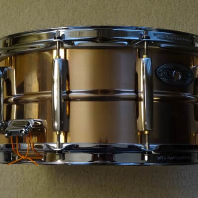 Pearl 6.5x14 Sensitone Phosphor Bronze snare drum image 7