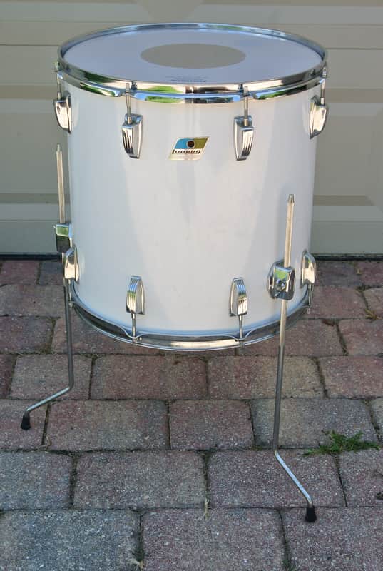 SUPER CLEAN! 1970's LUDWIG (Chicago) 16" CLASSIC WHITE CORTEX FLOOR TOM! RM112 image 1