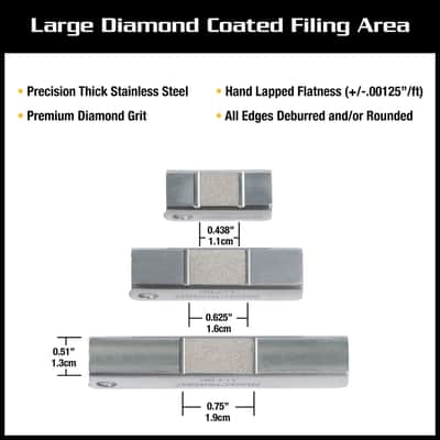 Music Nomad Fret Leveler - Diamond U-File for Leveling Single Guitar Frets - 3 Pack (1.25", 2", 3") image 6