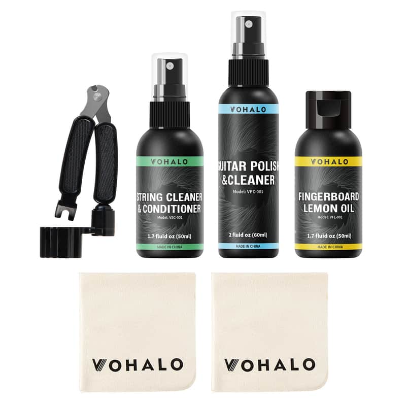 Guitar Cleaning Kit - Guitar Polish, Fretboard Lemon Oil, String Cleaner Oil, Microfiber Cloth & Tools, Premium Compact Maintenance Set for Electric Guitars - Clean, Polish, and Protect(Shipping from USA warehouse) image 1