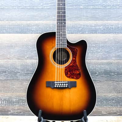 Guild D-2612CE Deluxe Antique Burst Dreadnought 12-String Acoustic Electric Guitar image 2