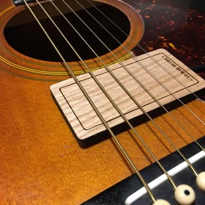 12-Bar Blues Acoustic Oak Humbucker Pickup w/ Volume Control, Adhesive Mount, NO hole to cut, USA image 2