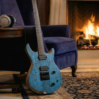 Jericho Guitars Edge 6 NT Evertune Royal Blue Spalted Maple 2026 - Open-Pore image 5