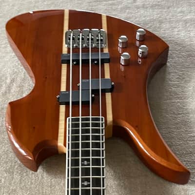 B.C. Rich Heritage Classic Mockingbird Bass LH Left Hand Lefty KOA Active EMG Pickups image 4