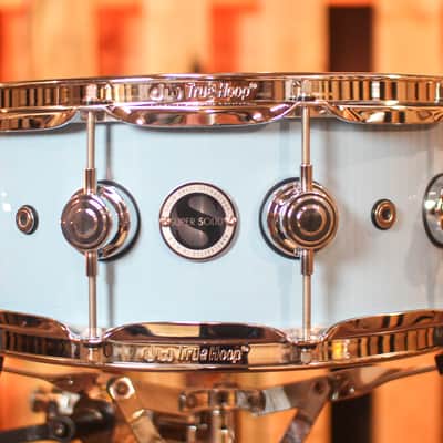 DW 5.5x14 Collector's Maple Solid Sky Blue Super Solid Snare Drum - SO#1288932 image 1