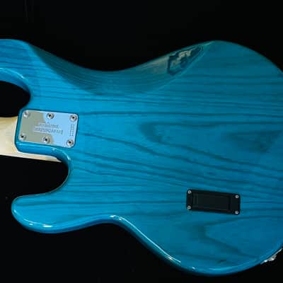 Ernie Ball Music Man StingRay 4 H with Maple Fretboard 1991 - 1998 - Translucent Teal image 4