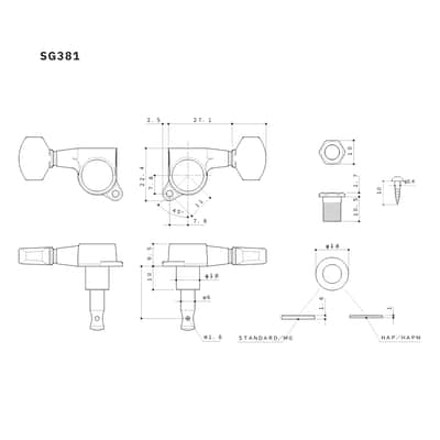 TK-0760 Gotoh SG381 Mini 6-in-line Keys-Nickel / Single Item / Standard image 10