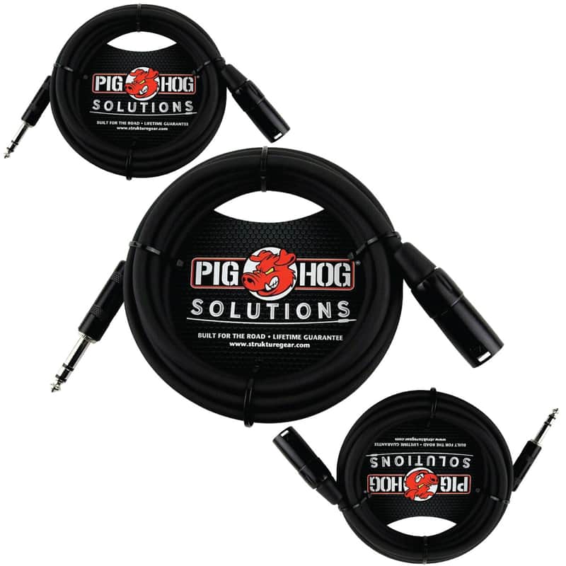 NEW 3 Pack - Pig Hog PX-TMXM50 Solutions 50Ft TRS(M)-XLR(M) Balanced Cable Lifetime Warranty image 1