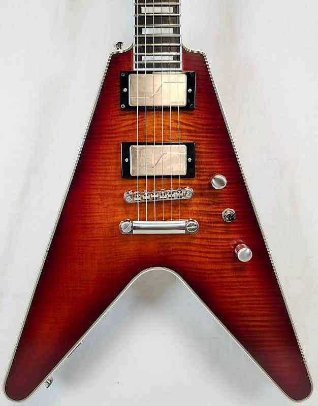 Epiphone Flying V Prophecy Aged Bengal Tiger Burst, Electric Guitar with Premium Gig Bag image 1