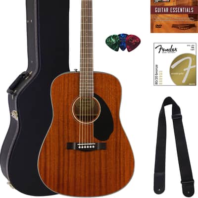 Fender CD-60S Solid Top Dreadnought Acoustic Guitar - All Mahogany w/ Hard Case image 1