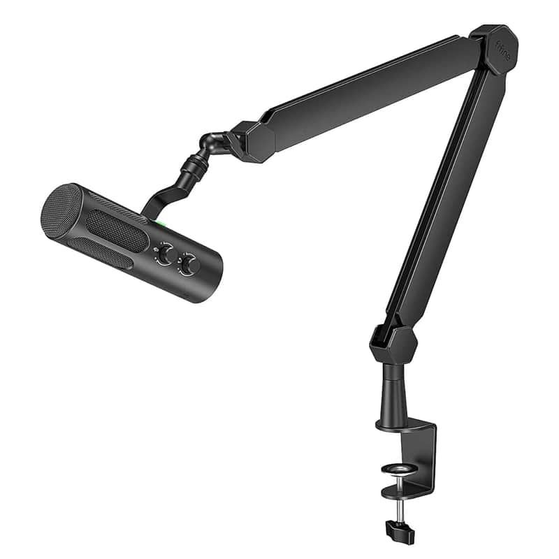 Studio Xlr/Usb Microphone Podcast Kit, Mic Boom Arm Bundle With Cable Management Channel, Heavy Duty Metal, Pc Mic All Metal With Mute Button, Headphone Jack For Vocal Recording (Tank3+Bm66) image 1